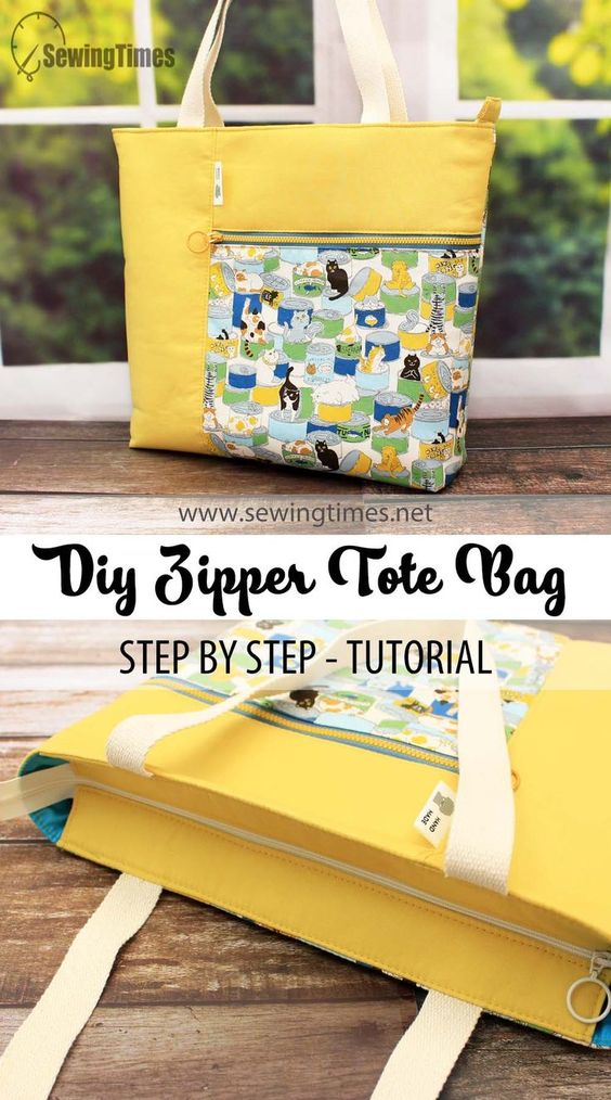 Diy zipper tote discount bag