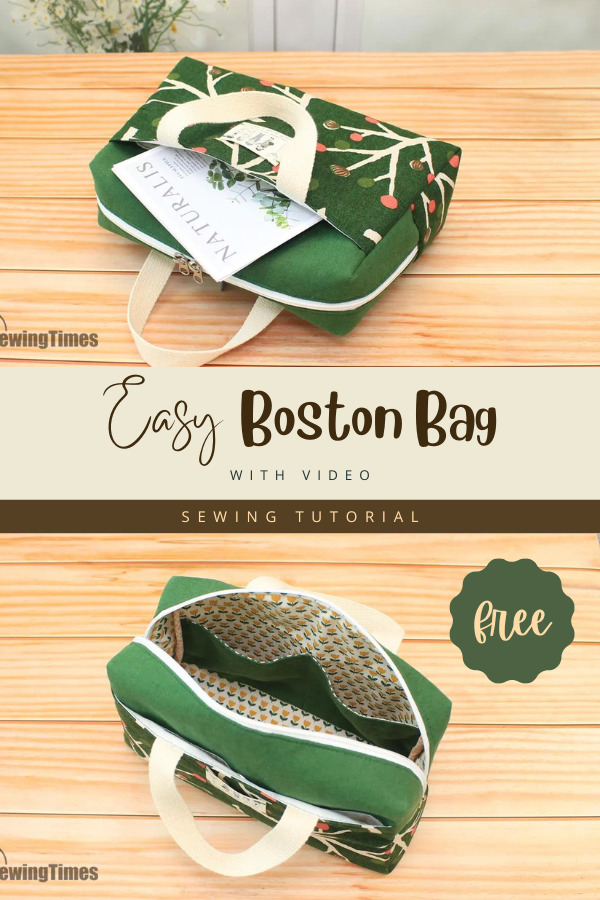 Easy Boston Bag FREE sewing tutorial and video