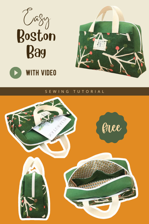 Easy Boston Bag FREE sewing tutorial and video