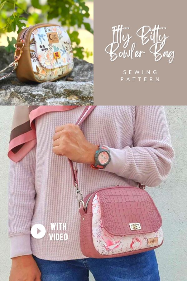 Itty Bitty Bowler Bag sewing pattern (with videos)