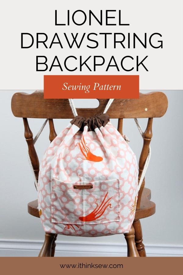 Lionel Drawstring Backpack sewing pattern