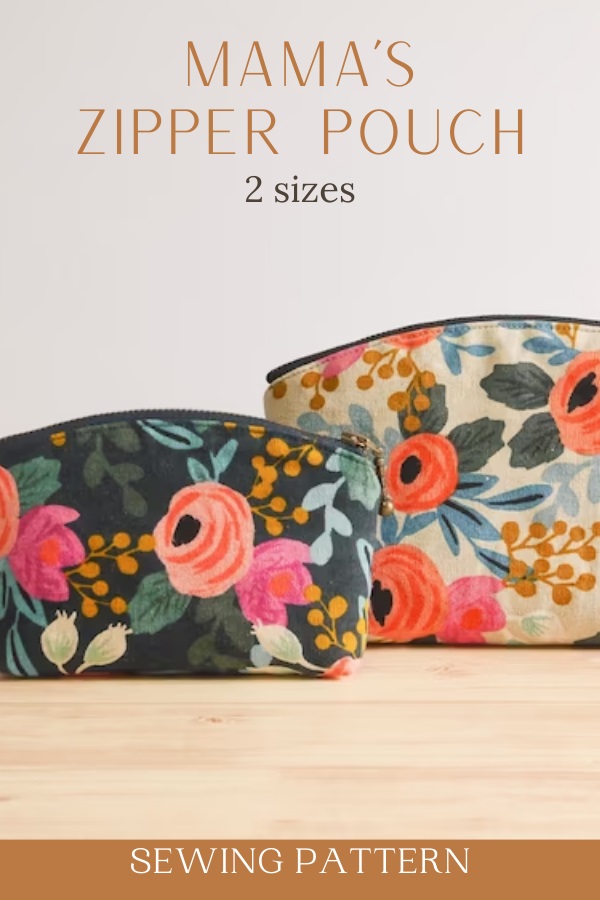 Mama's Zipper Pouch sewing pattern (2 sizes)