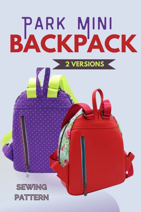 Rosie Mini Backpack sewing pattern (2 versions with videos)