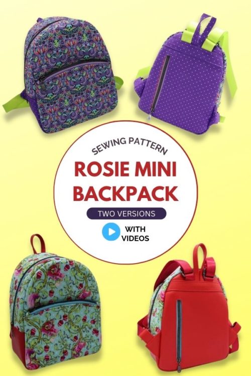 Rosie Mini Backpack sewing pattern (2 versions with videos) Sew