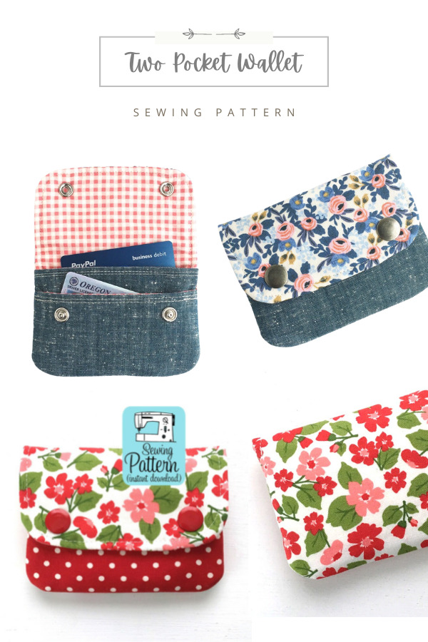 Two Pocket Wallet sewing pattern - Sew Modern Bags