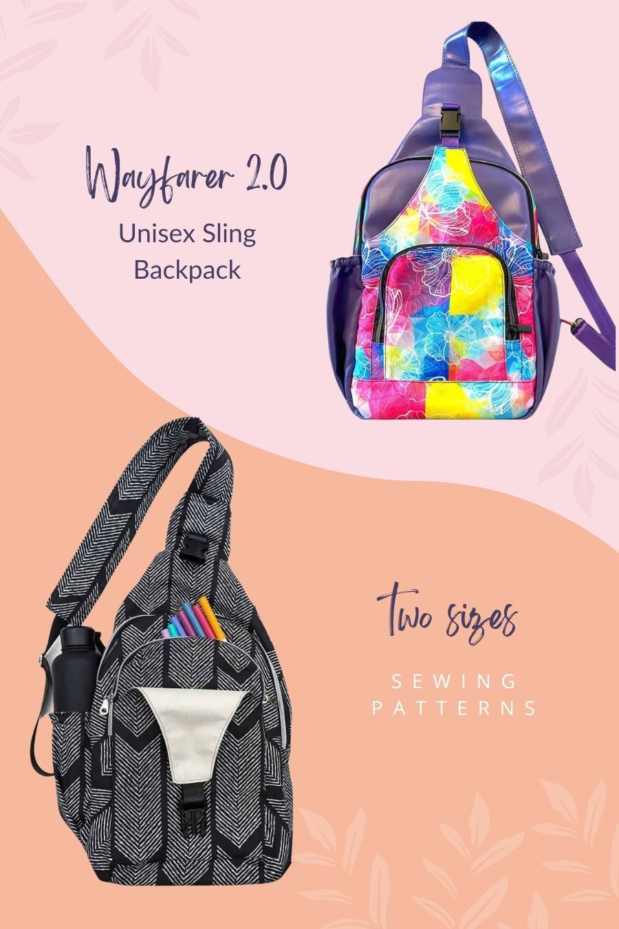 Wayfarer 2.0 Unisex Sling Backpack (2 styles) sewing patterns