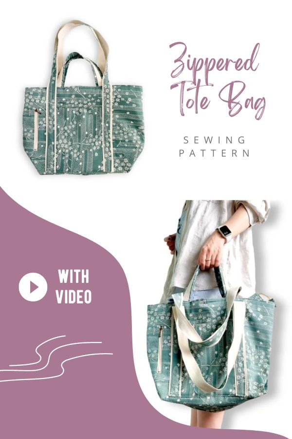 Simple Shoulder Strap Tote Bag sewing pattern - Sew Modern Bags