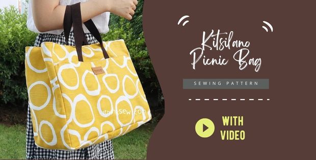 Kitsilano Picnic Bag PDF Sewing Pattern With Video 