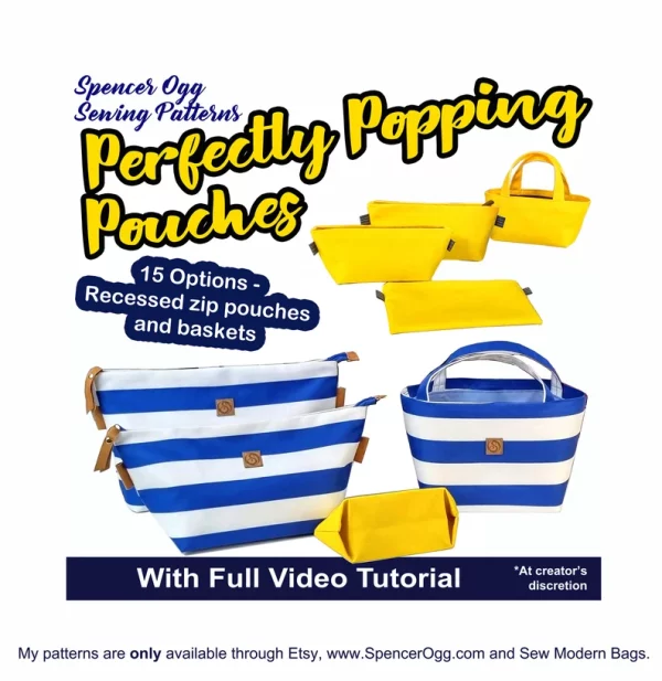 Perfectly Popping Pouches (3 sizes) sewing pattern