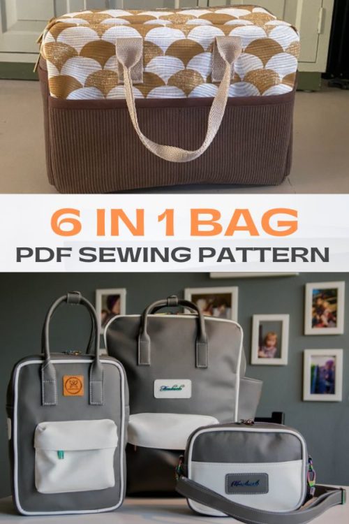 6 in 1 Bag Sewing Pattern Bundle (3 sizes) - Sew Modern Bags