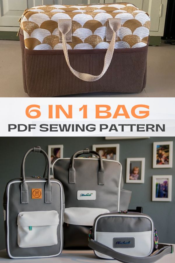 6 in 1 Bag Sewing Pattern Bundle (3 sizes)