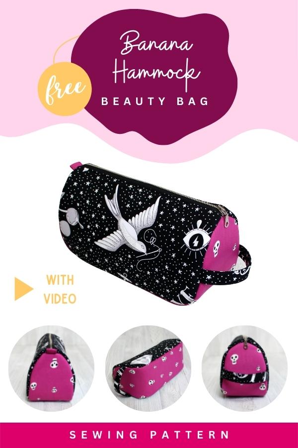 Banana Hammock Beauty Bag FREE sewing pattern (with videos)
