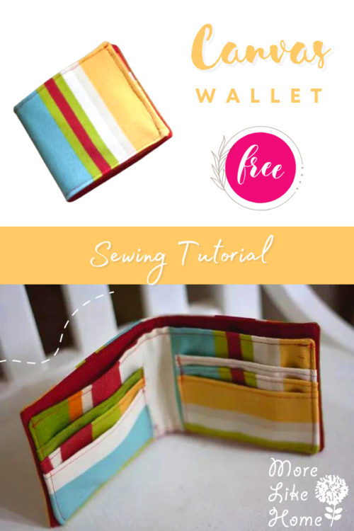 Canvas Wallet FREE sewing tutorial - Sew Modern Bags