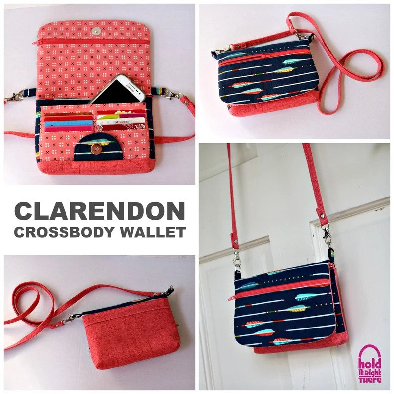 Clarendon Crossbody Wallet sewing pattern (+ video)