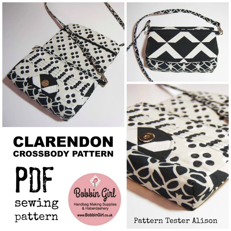 Clarendon Crossbody Wallet sewing pattern (+ video)