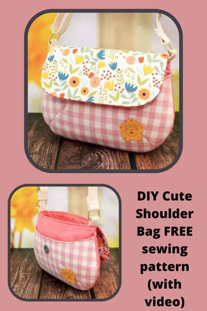 DIY Cute Shoulder Bag FREE sewing pattern (with video)