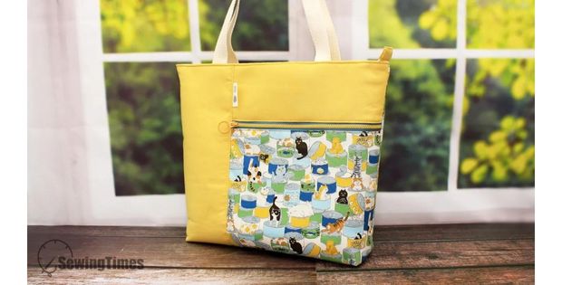 sewhungryhippie Santorini Tote sewing pattern  easy to sew zipper top tote