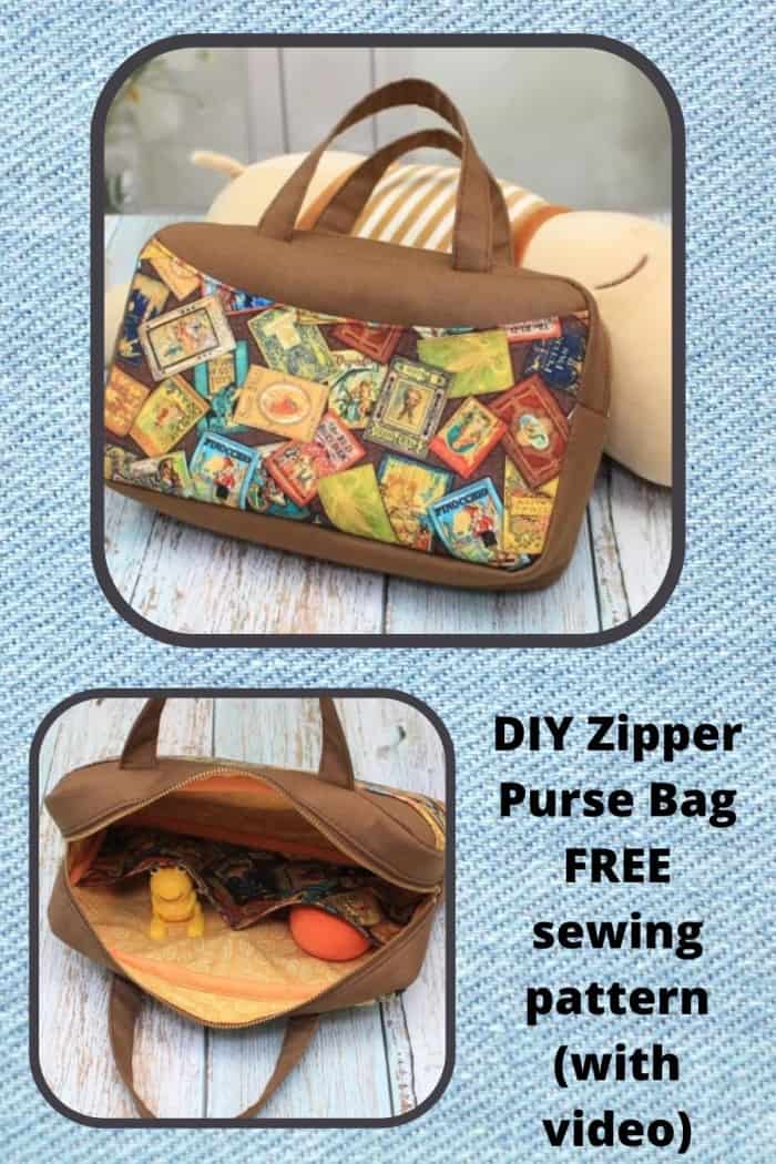 DIY Zipper Purse Bag FREE sewing pattern (with video)