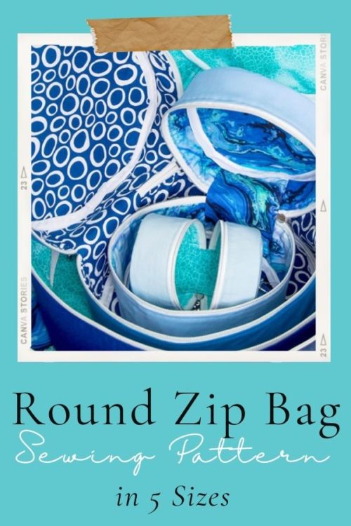 Round Zip Bags sewing pattern (5 sizes) Sew Modern Bags