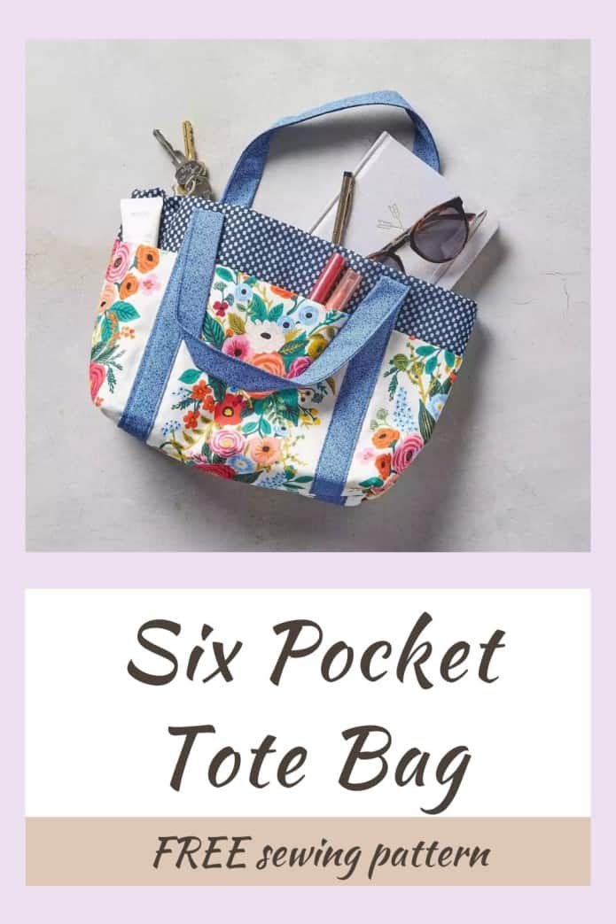 Six Pocket Tote Bag FREE sewing pattern