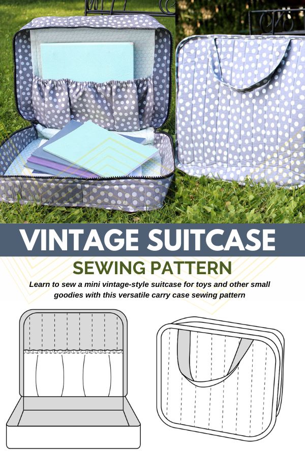 Vintage Suitcase sewing pattern (4 sizes)