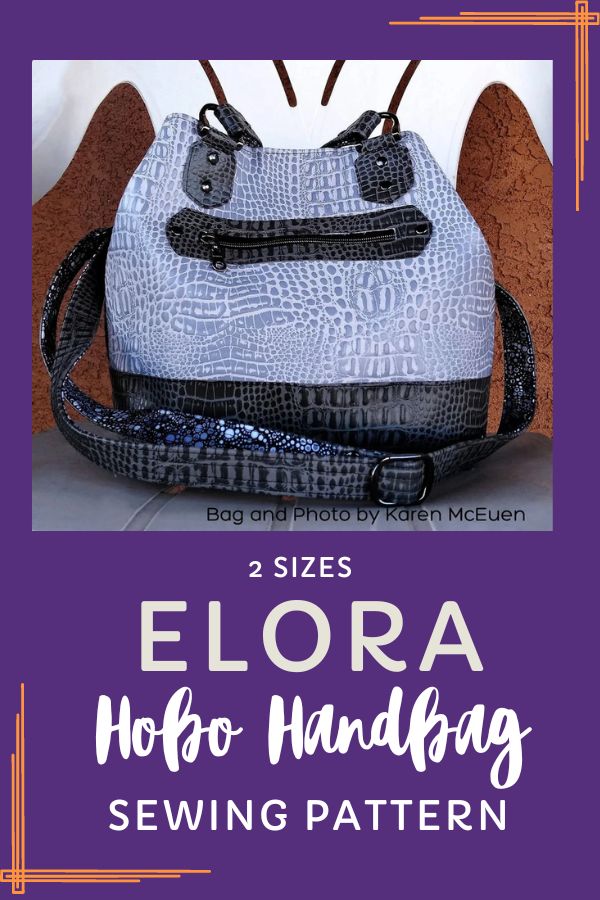 Elora Hobo Handbag sewing pattern (2 sizes)