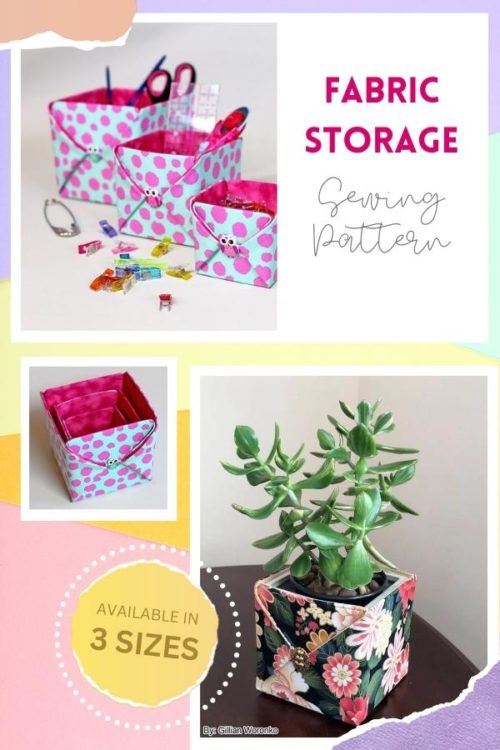 Fabric Storage Boxes sewing pattern (3 sizes) Sew Modern Bags