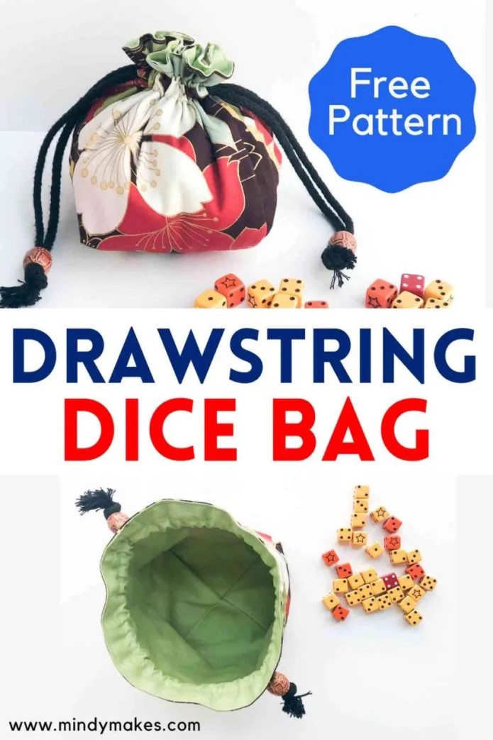 Flat Bottomed Drawstring Bag FREE sewing pattern