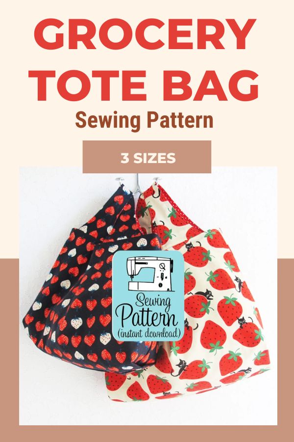 Grocery Tote Bag sewing pattern (3 sizes) Sew Modern Bags