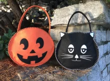 Halloween Treat Bags, Kitty and Pumpkin sewing pattern