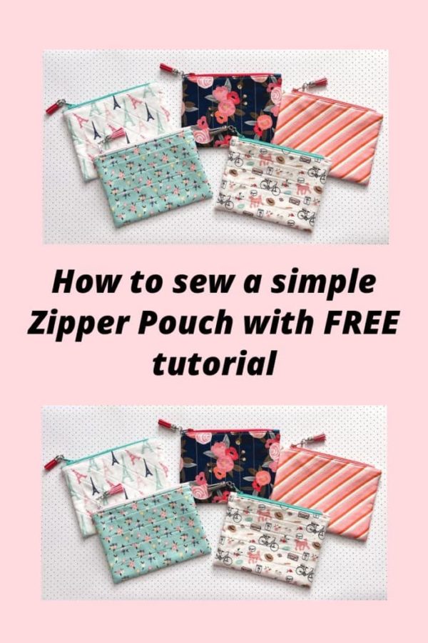 How to sew a simple Zipper Pouch with FREE tutorial - Sew Modern Bags