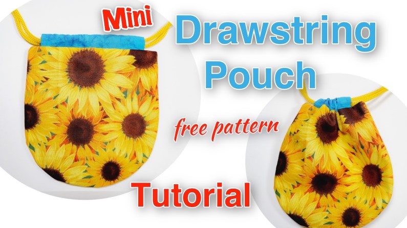 Mini Drawstring Pouch FREE video sewing tutorial