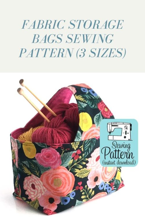 Fabric Storage Bags sewing pattern (3 sizes) Sew Modern Bags