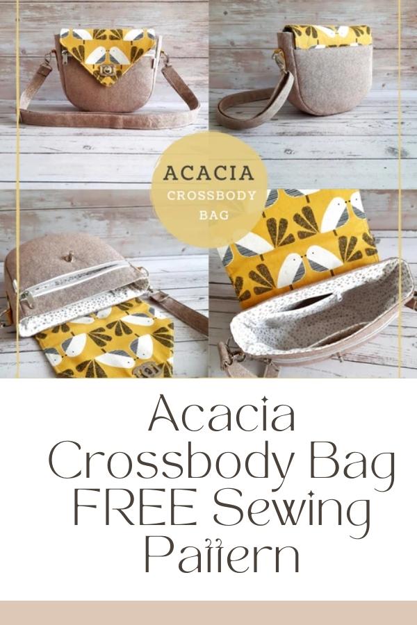 Acacia Crossbody Bag FREE sewing pattern with video - Sew Modern Bags