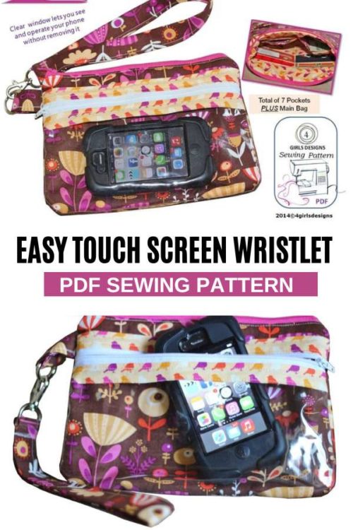 Easy Touch Screen Wristlet sewing pattern Sew Modern Bags