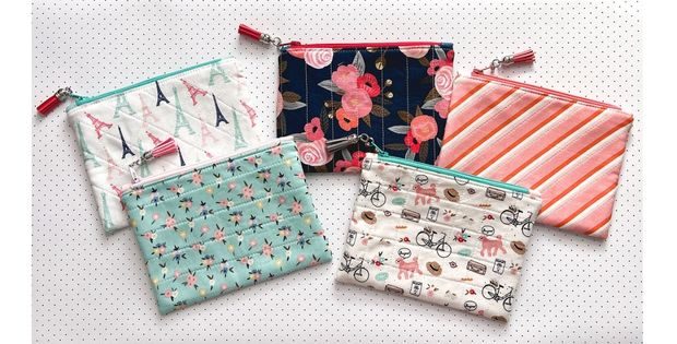 How to sew a simple Zipper Pouch with FREE tutorial