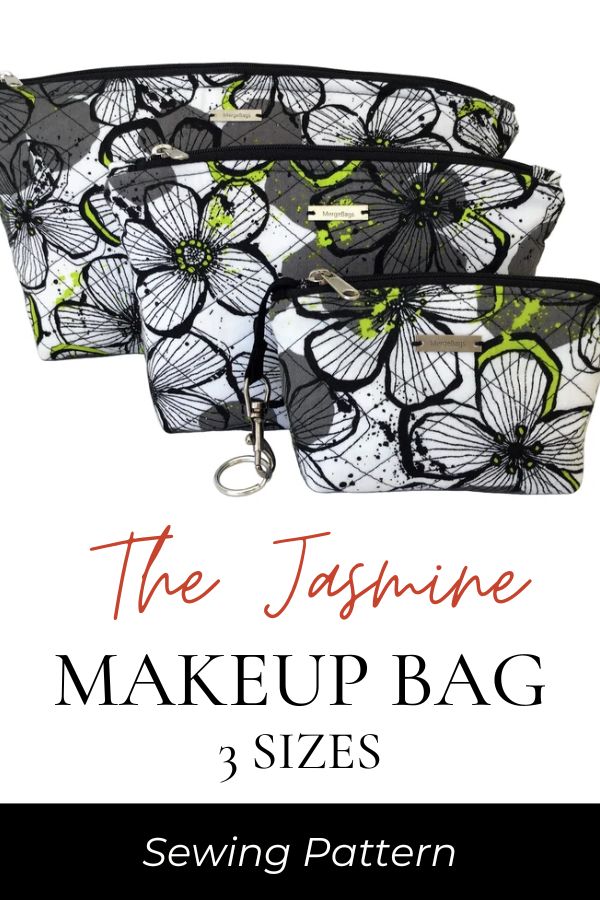 The Jasmine Makeup Bag sewing pattern (3 sizes)