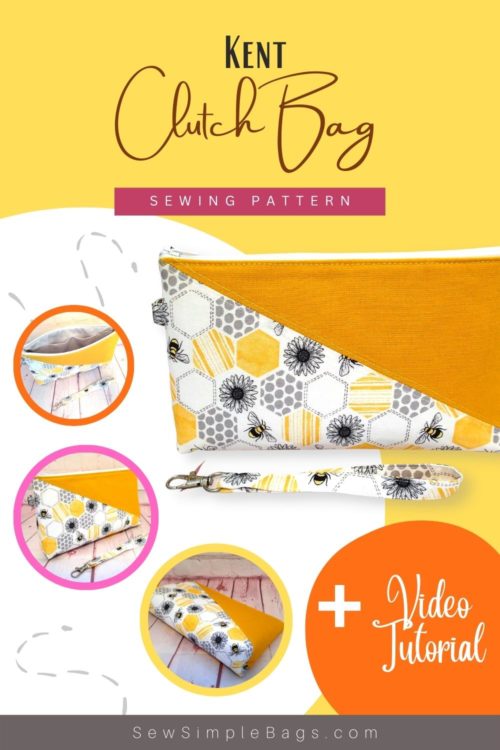 Kent Wristlet Clutch Bag sewing pattern (+ video) - Sew Modern Bags