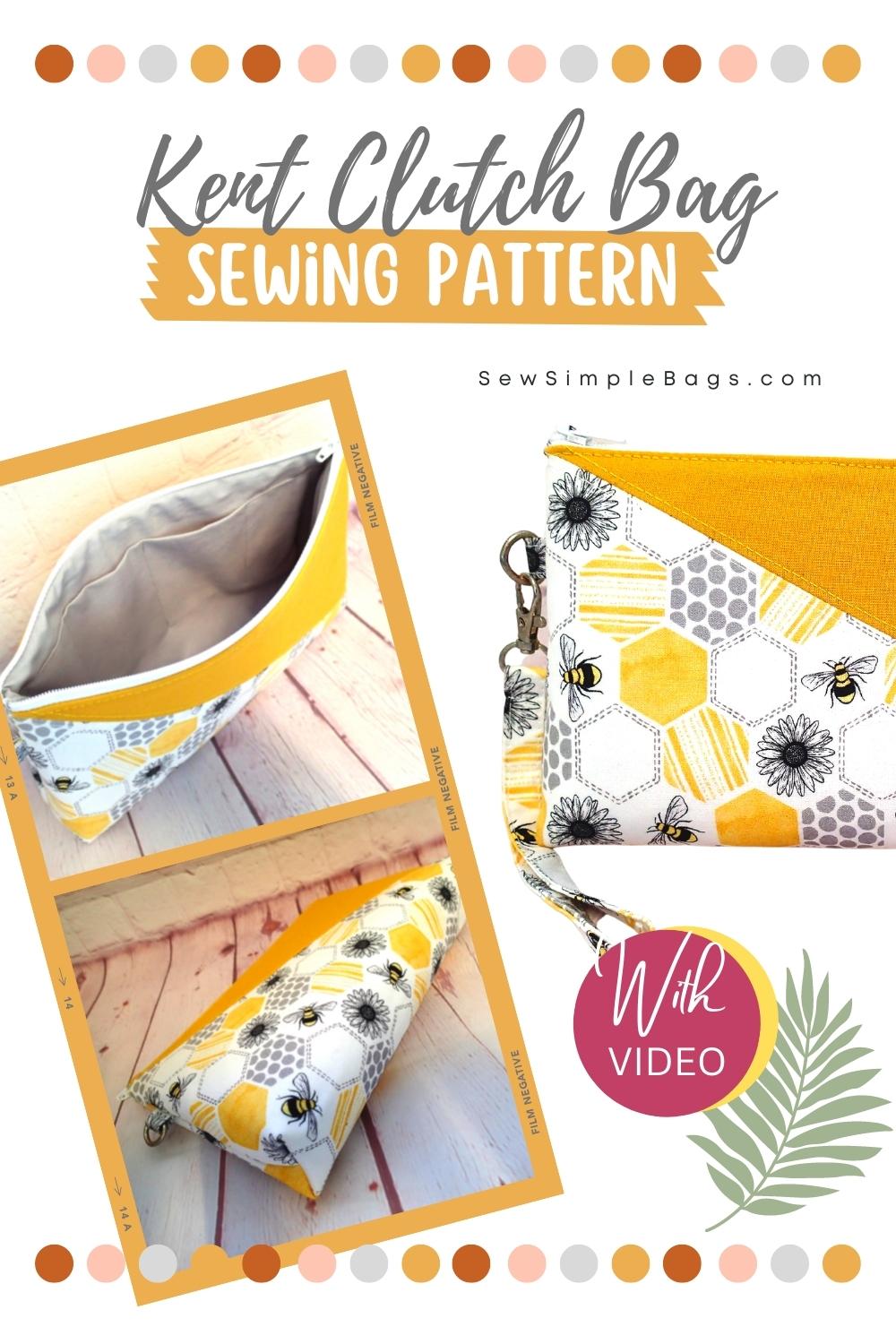 Kent Wristlet Clutch Bag sewing pattern (+ video) - Sew Modern Bags