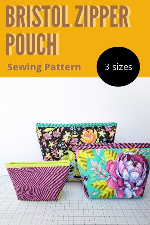 Bristol Zipper Pouch sewing pattern (3 sizes)