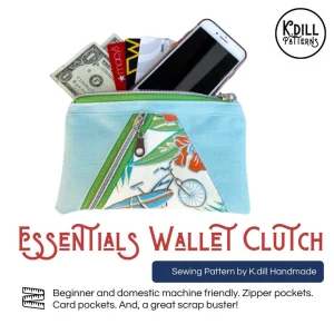Essentials Wallet Clutch Bag sewing pattern