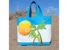 Sun and Sand Applique Beach Tote Bag FREE sewing pattern