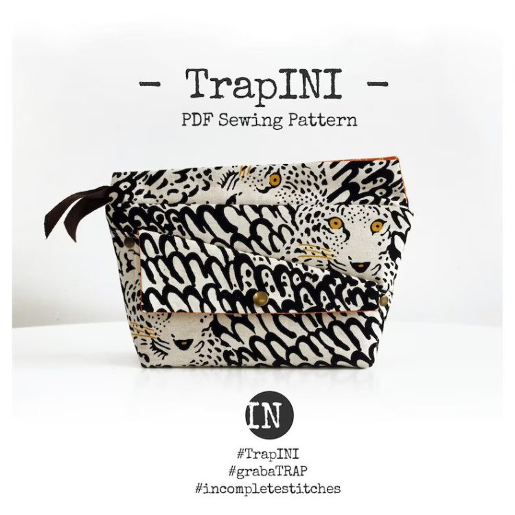 TrapINI Zipper Clutch Bag sewing pattern