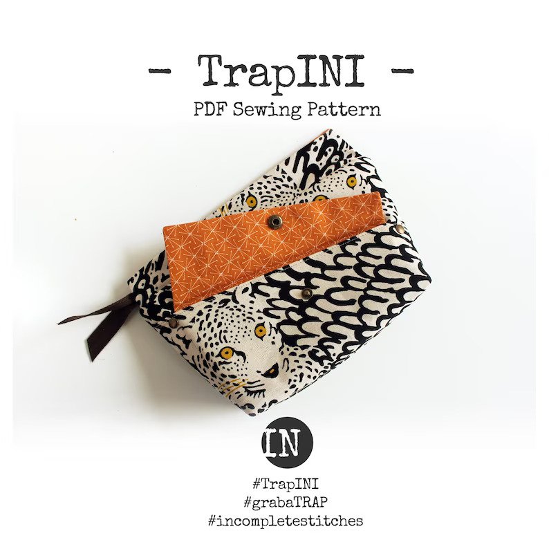 TrapINI Zipper Clutch Bag sewing pattern