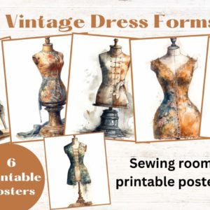 Vintage Dress Forms digital poster set (vol2)
