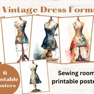 Vintage Dress Forms digital poster set (vol3)
