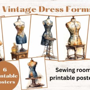 Vintage Dress Forms digital poster set (vol1)