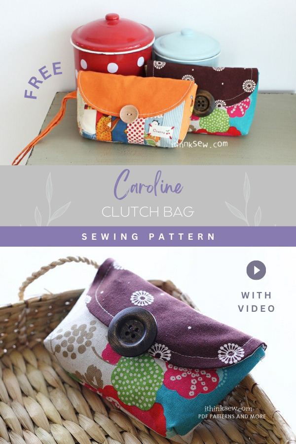 Caroline Clutch Bag FREE sewing pattern (with video) - Sew Modern Bags