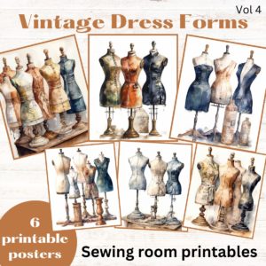 Vintage Dress Forms digital poster set (vol4)