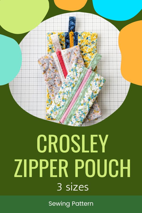 Crosley Zipper Pouch sewing pattern (3 sizes),